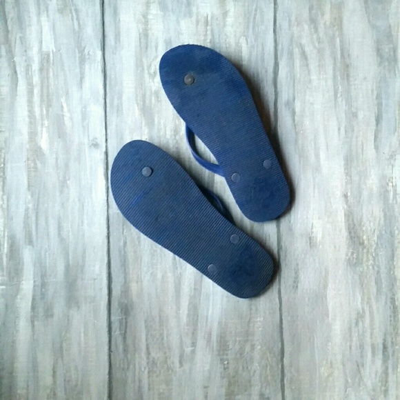 American Eagle Outfitters Blue Icon Logo Flip Flop Rubber Thong Sandal 10/11COPY - Picture 14 of 14